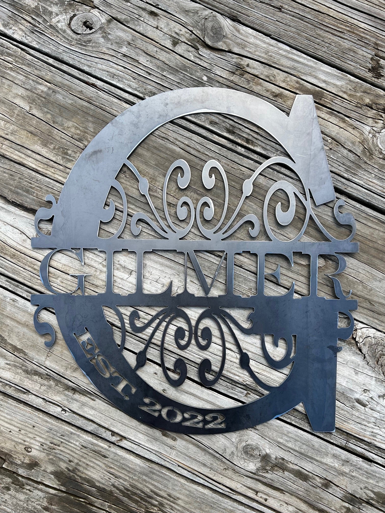 Monogram R Sign Personalized Monogram Sign – Miller Metals